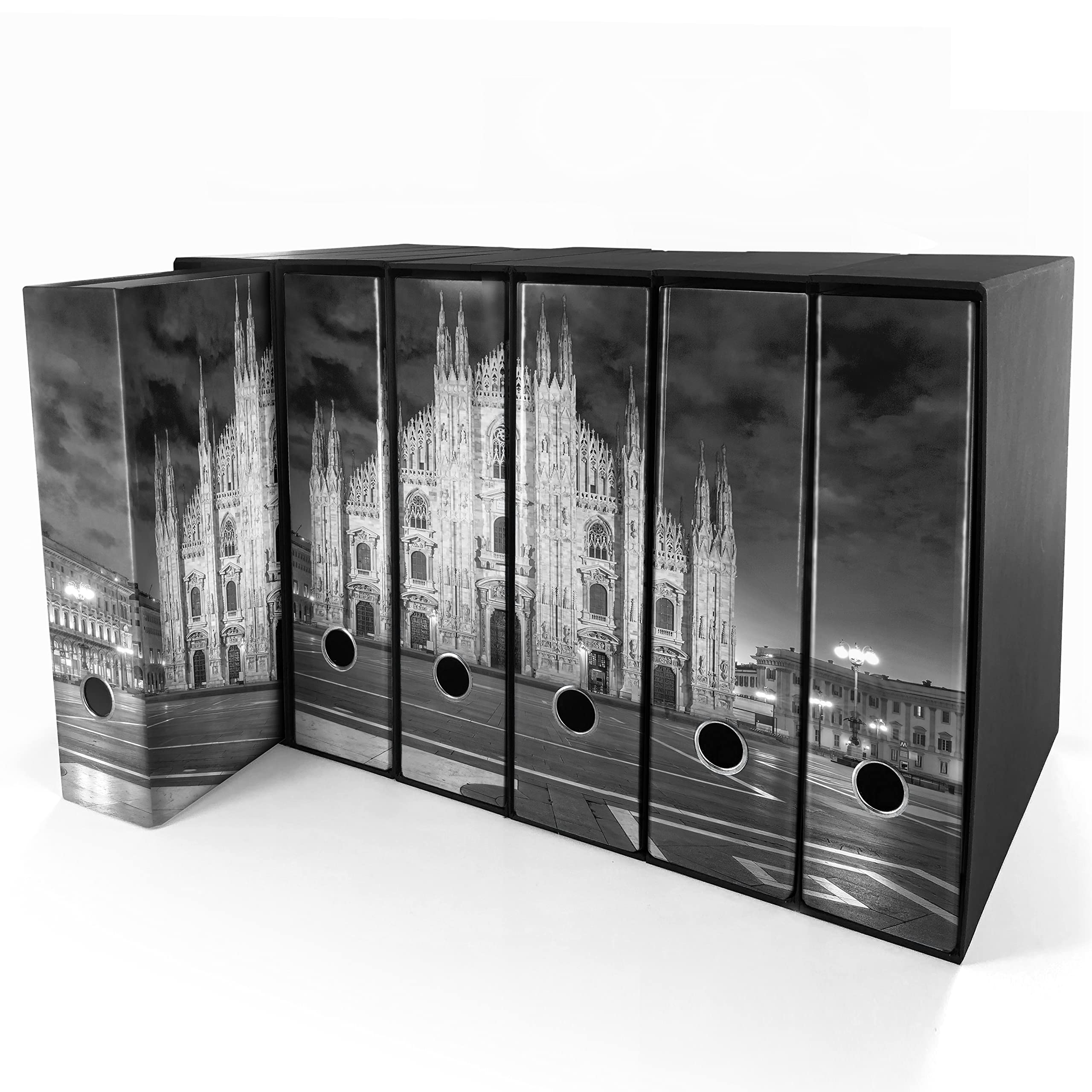 Set da 6 raccoglitori ad anelli DUOMO DI MILANO - Faldoni SHAREPRINTING (H31 con 4 anelli)