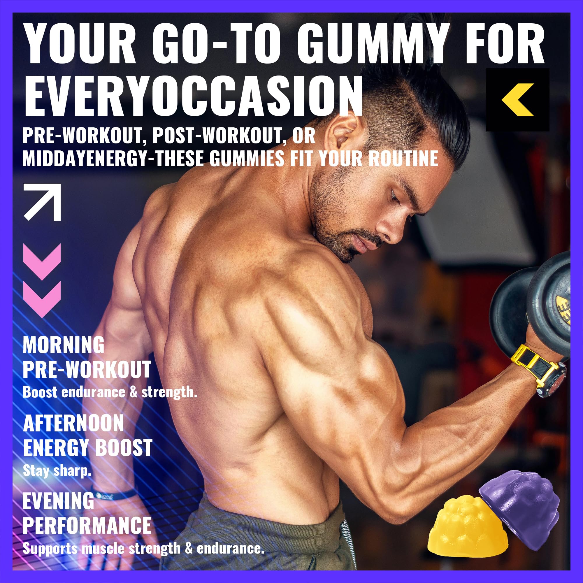 Creatine Monohydrate Gummies 5g for Men &Women.Grape Mango 135ct — Amazon image 9