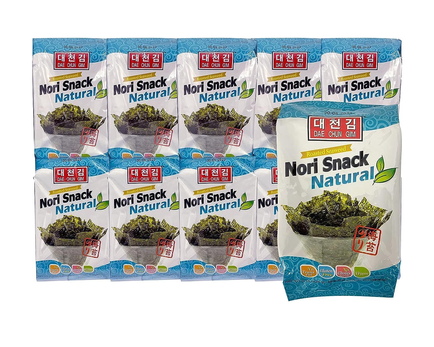 Daechun (Choi''s1)- 80 Stück-Seetang Snack,20 Stück Bio Snack+ 20 Stück Olive + 20 Natural+ 20 Stück Wasabi, Nori Blatt