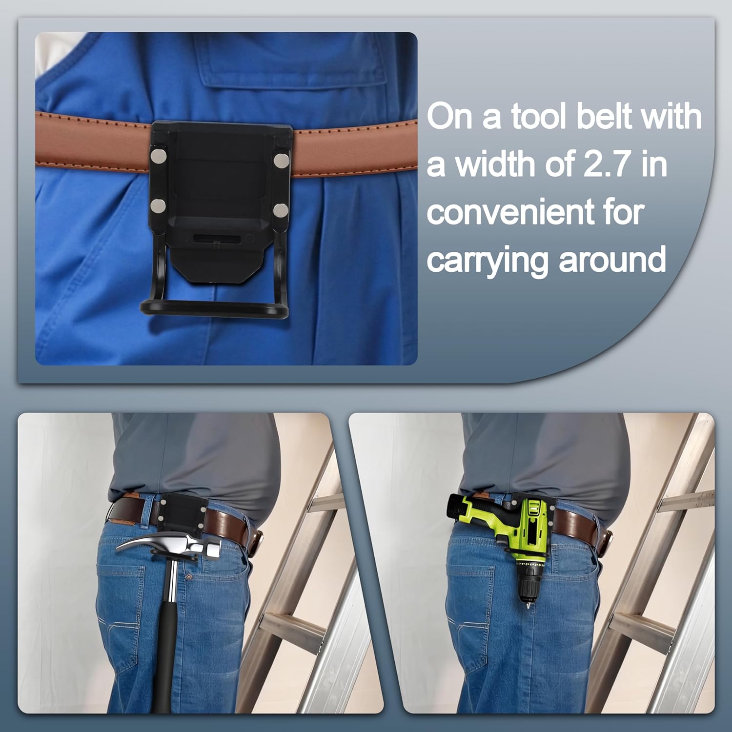 Modular Hammer Loop Compatible with Up to 2.7" Belt Belt Hammer Loop (Black)