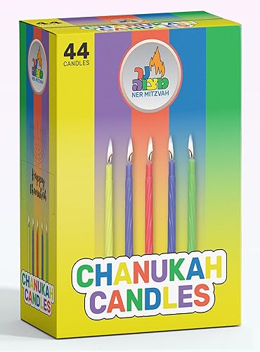 Miniatura 5 de Velas coloridas de Janucá tamaño estándar para la mayoría de las menorahs cera de alta calidad colores surtidos 44 unidades para las 8 noches de