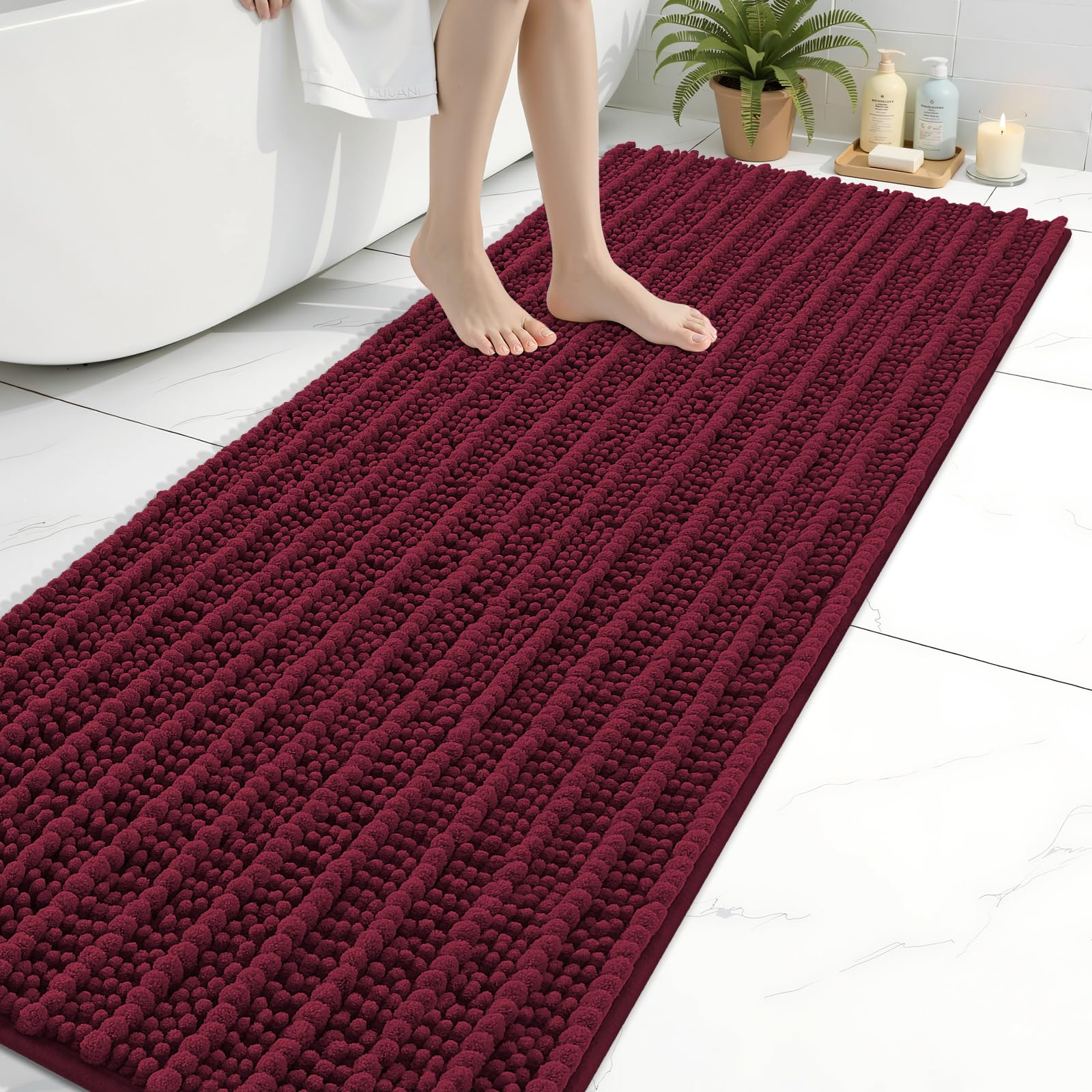 Arotive Bathroom Rugs Mat 70x24, Soft Absorbent Chenille Shaggy Bath Mat
