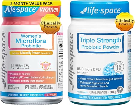 The Ultimate Womens Wellness Probiotic Bundle, Womens Microflora+Triple Strength Triple Strength Broad Spectrum Probiotic, Support Healthy Vaginal Microflora & Comfort, for Digestive & Immune Health