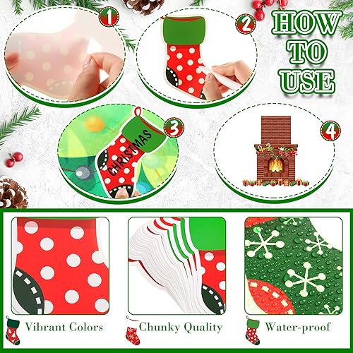 Miniatura 3 de Tatuo 71 tablones de anuncios para chimenea de Navidad, fondo de chimenea de ladrillo, árbol de Navidad, dulces, copos de nieve, recortes para aula