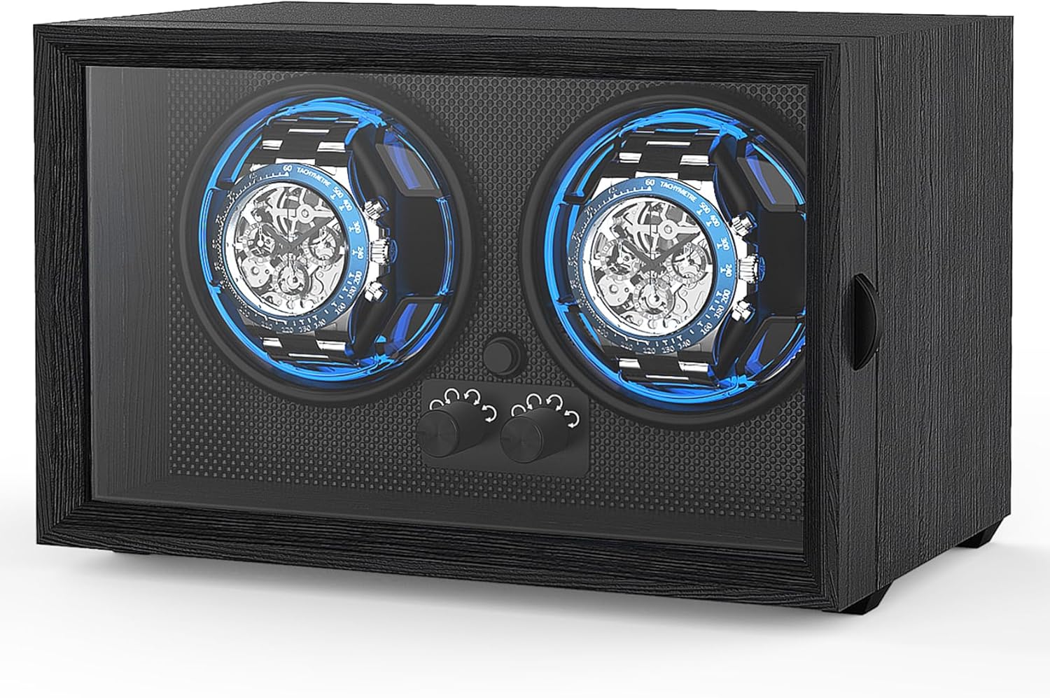 ALTIUS Watch Winder for Automatic Watches,Automatic Double Watch Winder Box with Super Quiet Motor and Blue LED,4 Rotation Modes,2 Individual Controller,Battery Powered or AC Adapter,Gift for Man - Image 1 of 7