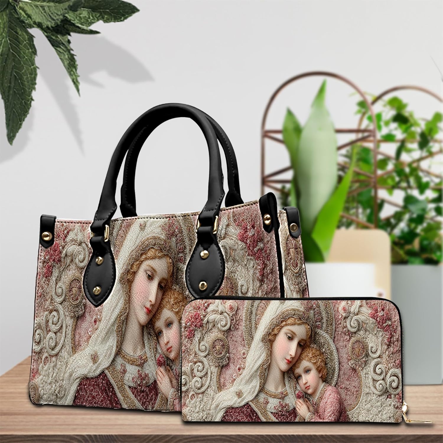 Personalzied Virgin Mary Handbags for Women, Catholic Virgin Mary Leather Bags, Bible Purse, Gifts for Christians - Image 5