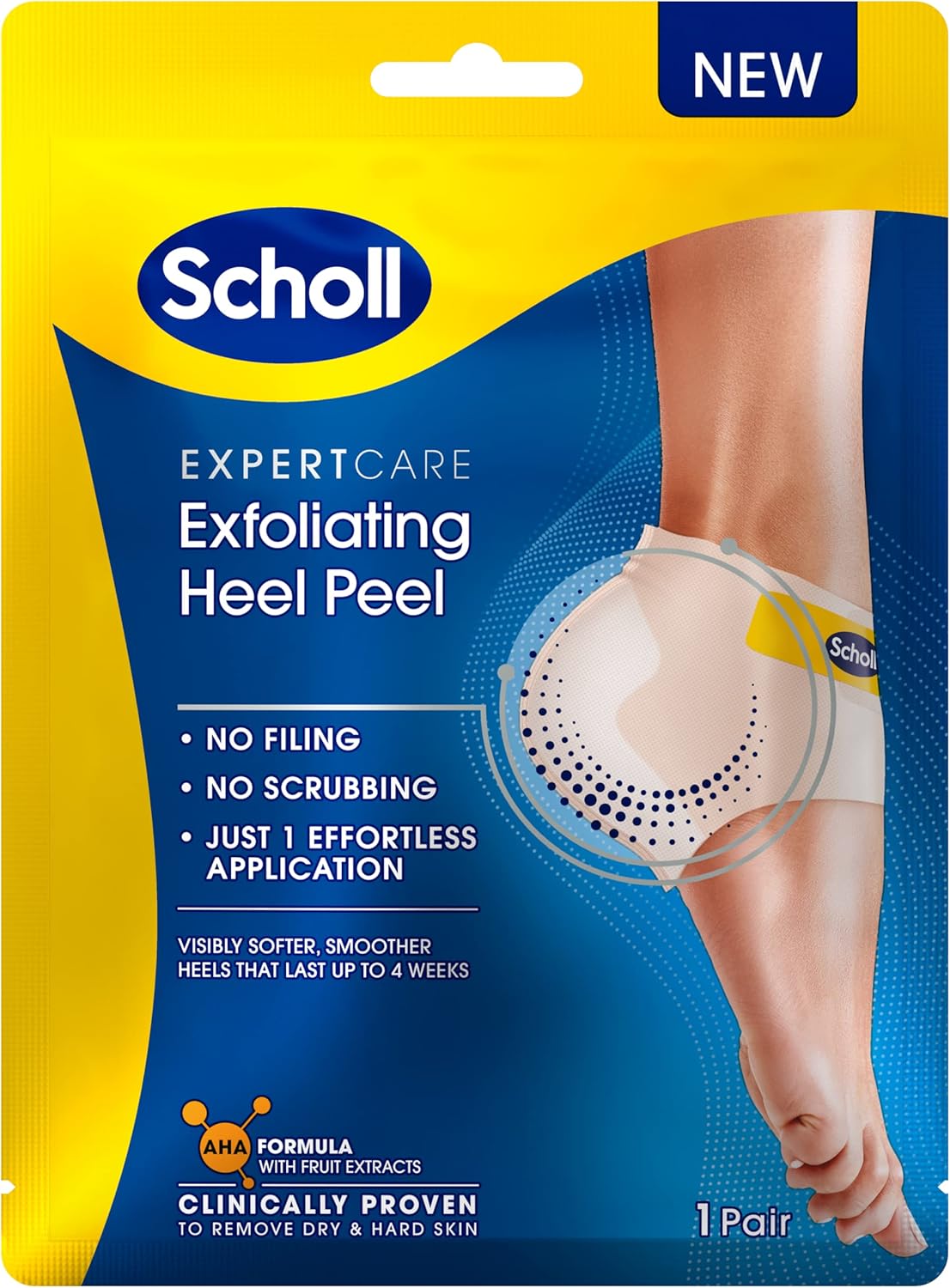 Scholl ExpertCare Exfoliating Heel Peel Foot Mask for Visibly Softer