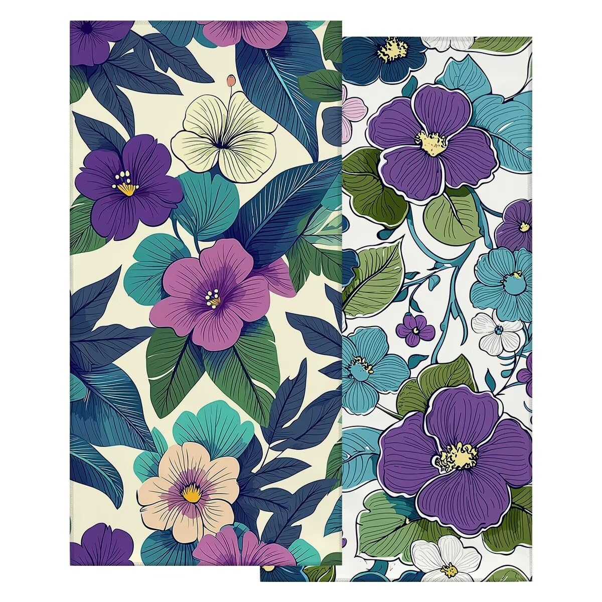 Toalla Playa 90x180 cm, Toalla Gimnasio Microfibra Secado Rapido, Juego de 2 Antiarena Toallas de Playa, Ligera Compacta Toallas Microfibra Grande para Viaje, Regalo Hombre Regalo Mujer (Flor) -4847