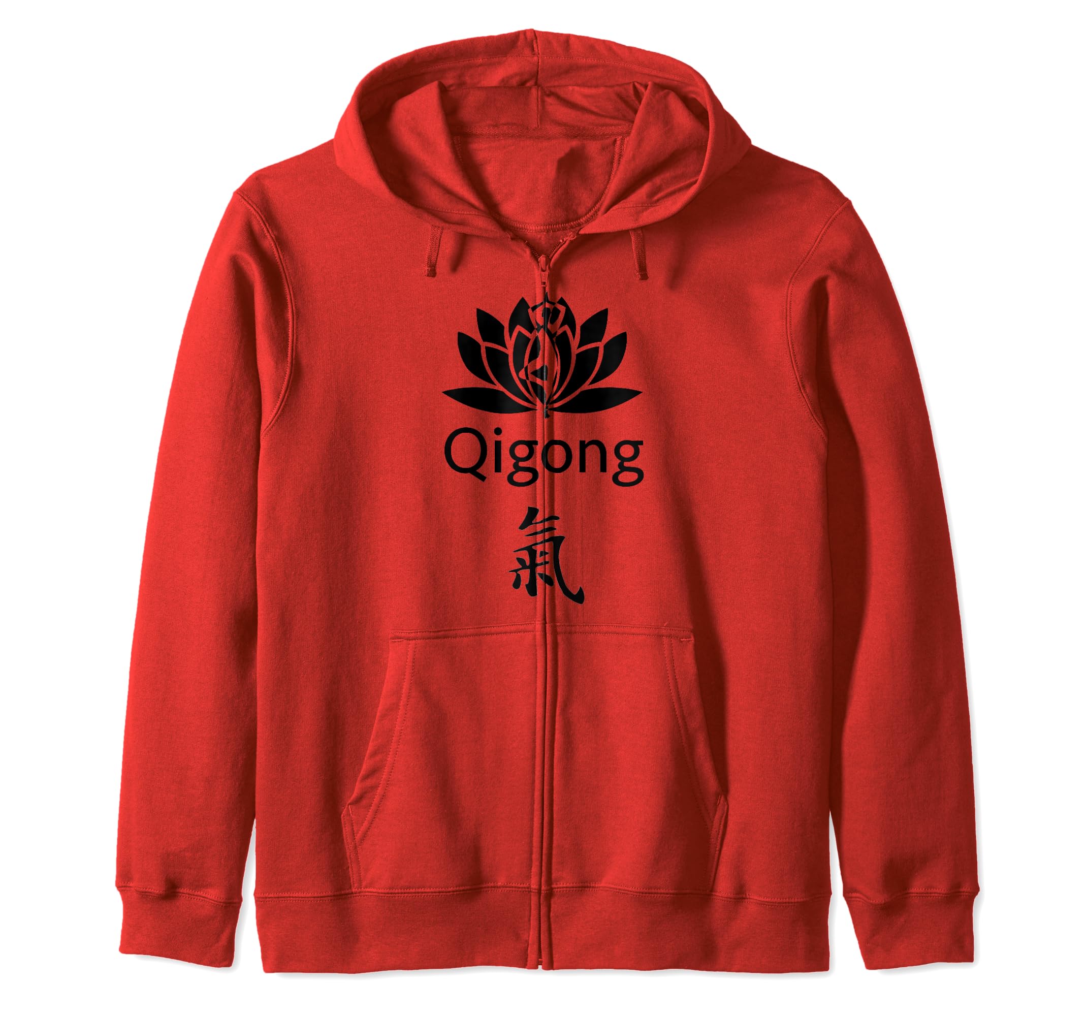 Qi Gong (Chi Kung) Calligraphy Qigong Instructors Zip Hoodie, Red
