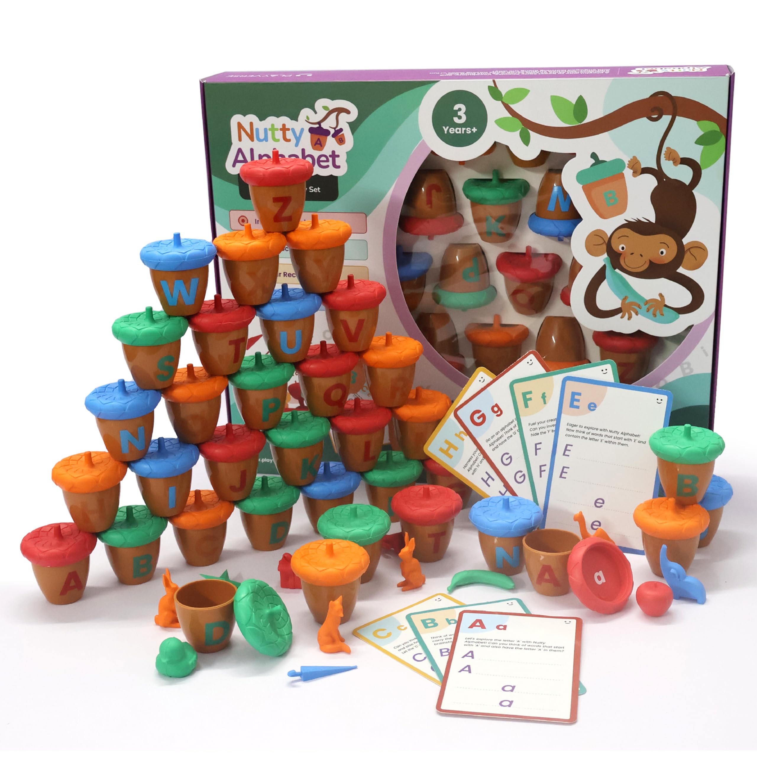Nutty Alphabet - Preschool Learning Activity Toy, Develops Phonics and Vocabulary Skills, Educational Toys for Toddlers, Reading and Writing Toy, ABCD Toys for Ages 3+