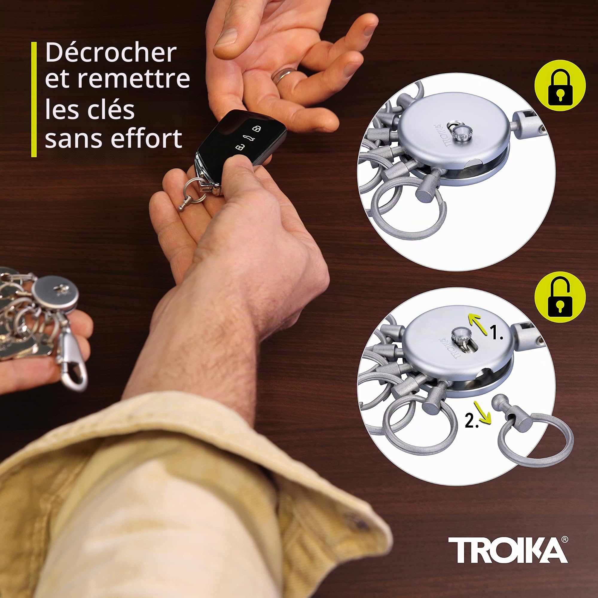 TROIKA Patent Porte-clés. Mixte (lot de 1)