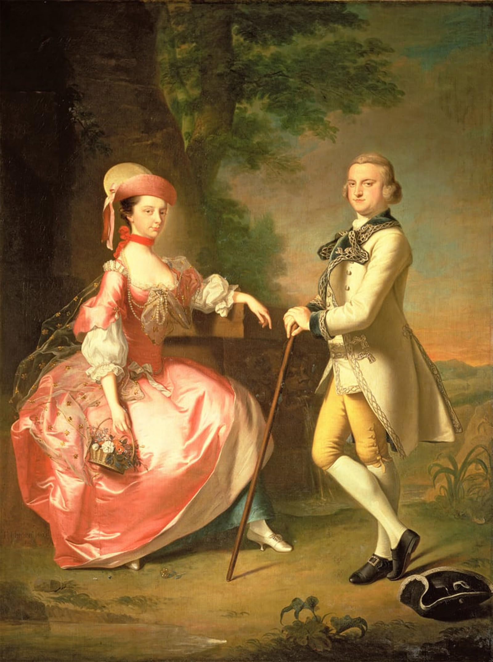 Artxlxxbn No Frame Famous Prints Artwork Pictures Poster Painting Art Sir Pole Th Baronet And His Wife By Hudson Artwork Landscape Pictures For Home Decor 60X90cm