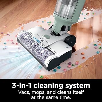 SHARK AW201 HydroVac Cordless Pro XL 3-in-1 Vacuum, Mop & Self-Cleaning System with 2 Antimicrobial Brushrolls* Solutions for Multi-Surface Cleaning, Hardwood, Tile, Area Rug More, Tea Green