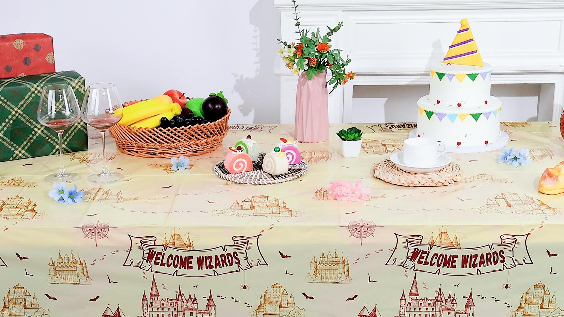 Halloween Party 3 Pack Purple Halloween Tablecloth Plastic Disposable Table Cloth Table Cover Halloween
