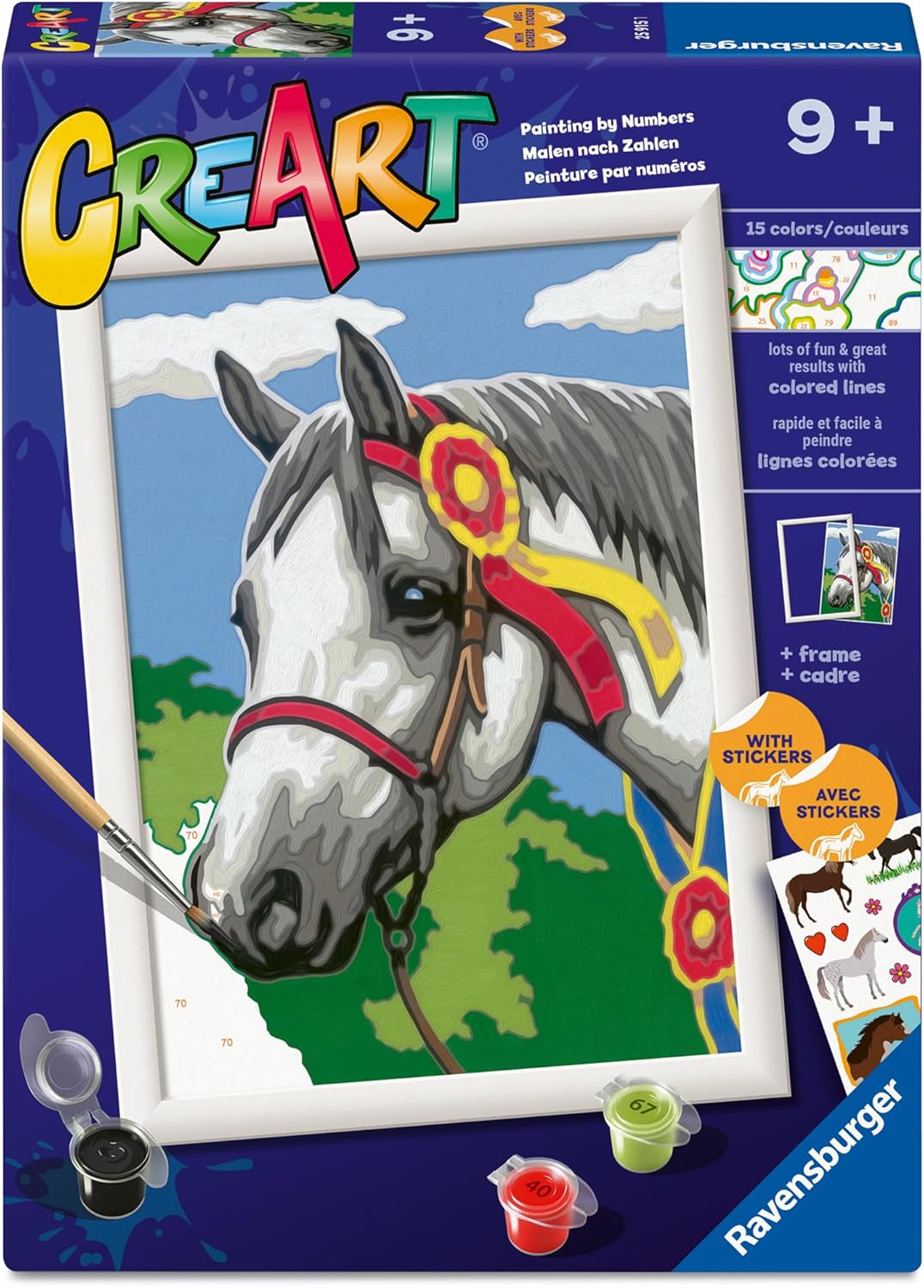 Ravensburger - Show Horse CreArt Paint by Numbers Kit | Fun & Easy DIY Art for Kids Age 9+ | Creative Gift Idea for Birthdays & Holidays