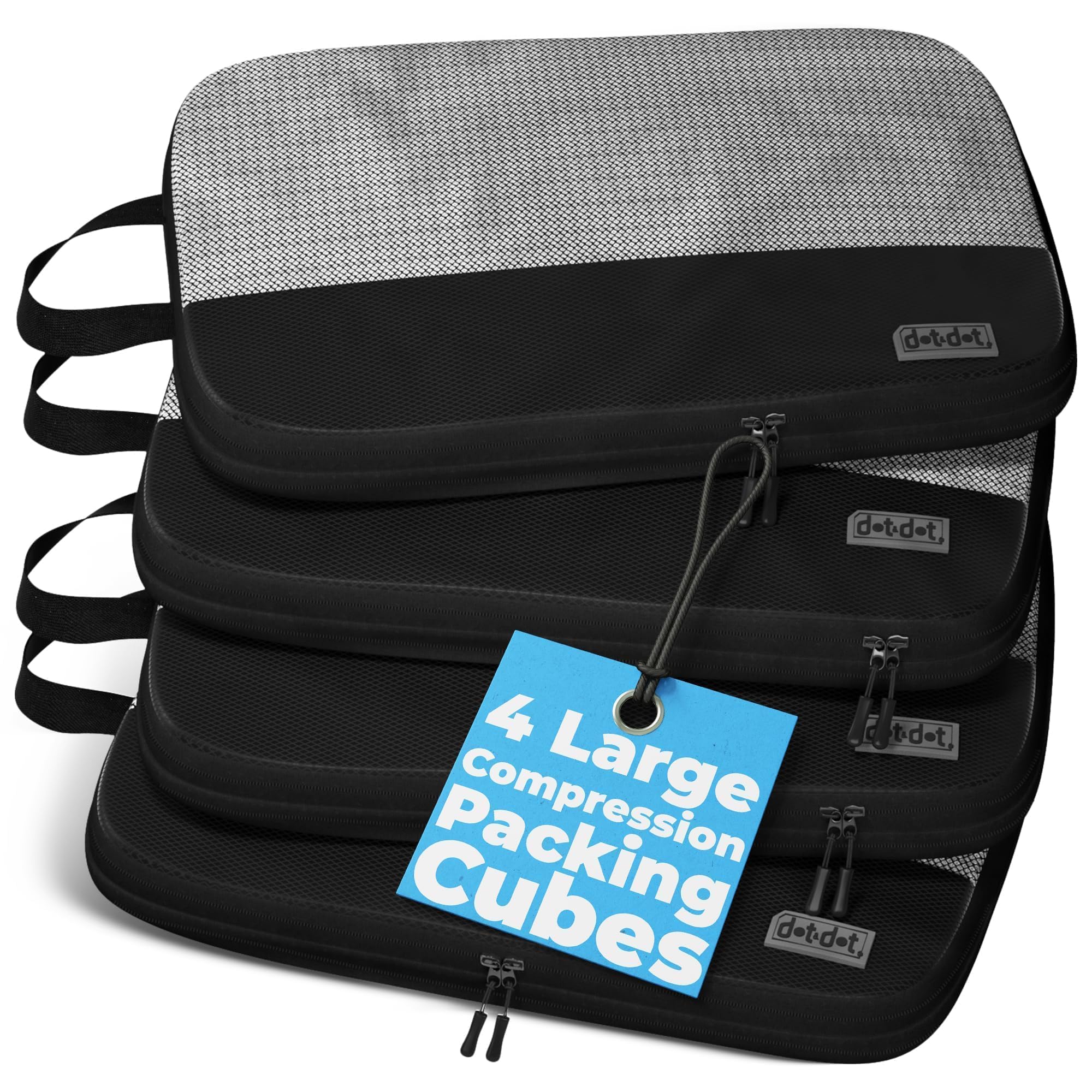 4 cubos de embalaje comprimibles para viajes, cubos de embalaje de viaje de gran tamaño para maletas, bolsas organizadoras de equipaje ligeras