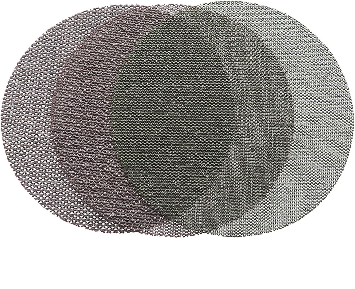 3Inch; 5Inch; 6 Inch;9Inch; Powder Free Mesh Sanding Discs Anti-Blocking Hook and Loop Dry Grinding Abrasive Sandpaper 80 to 320 Grit (Color : 2 Pcs of Each grit, Size : 9 Inch 225mm)
