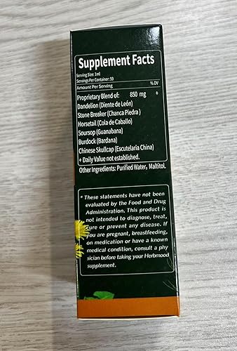 Miniatura 9 de Herbmood Diente de Leon y Chanca Piedra para cálculos renales, Cola de Caballo para el agua lejos y alivio del edema. Extracto de hierbas naturales