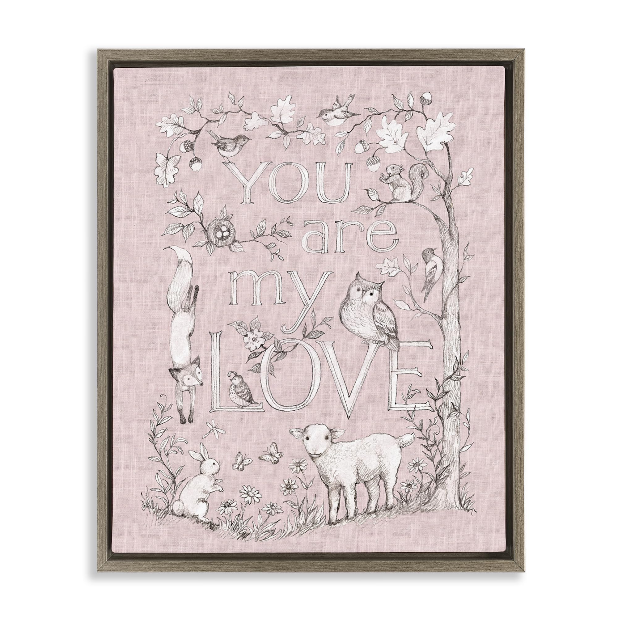 You Are My Love Floral Tender, 24 x 30 Inch Canvas in Floater Frame