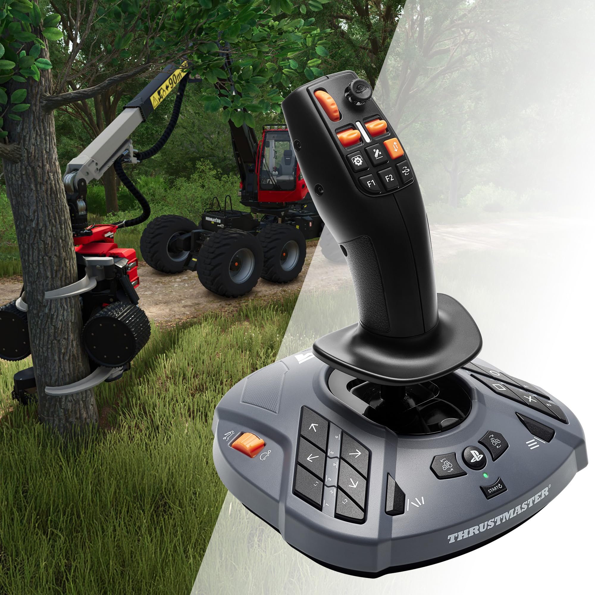 Thrustmaster T128 SimTask Farming Pack – Lenkrad & FarmStick Set für PS5 & PC – Inkl. Halterung & Pedale – Magnetische Schaltwippen & Präzisions-Joystick für Landwirtschafts-Simulator – Schwarz - 5