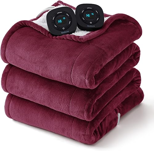 Miniatura 13 de Bedsure Manta eléctrica individual - Manta térmica de franela suave, calentamiento rápido con 10 configuraciones de tiempo y 6 ajustes de calor, 11