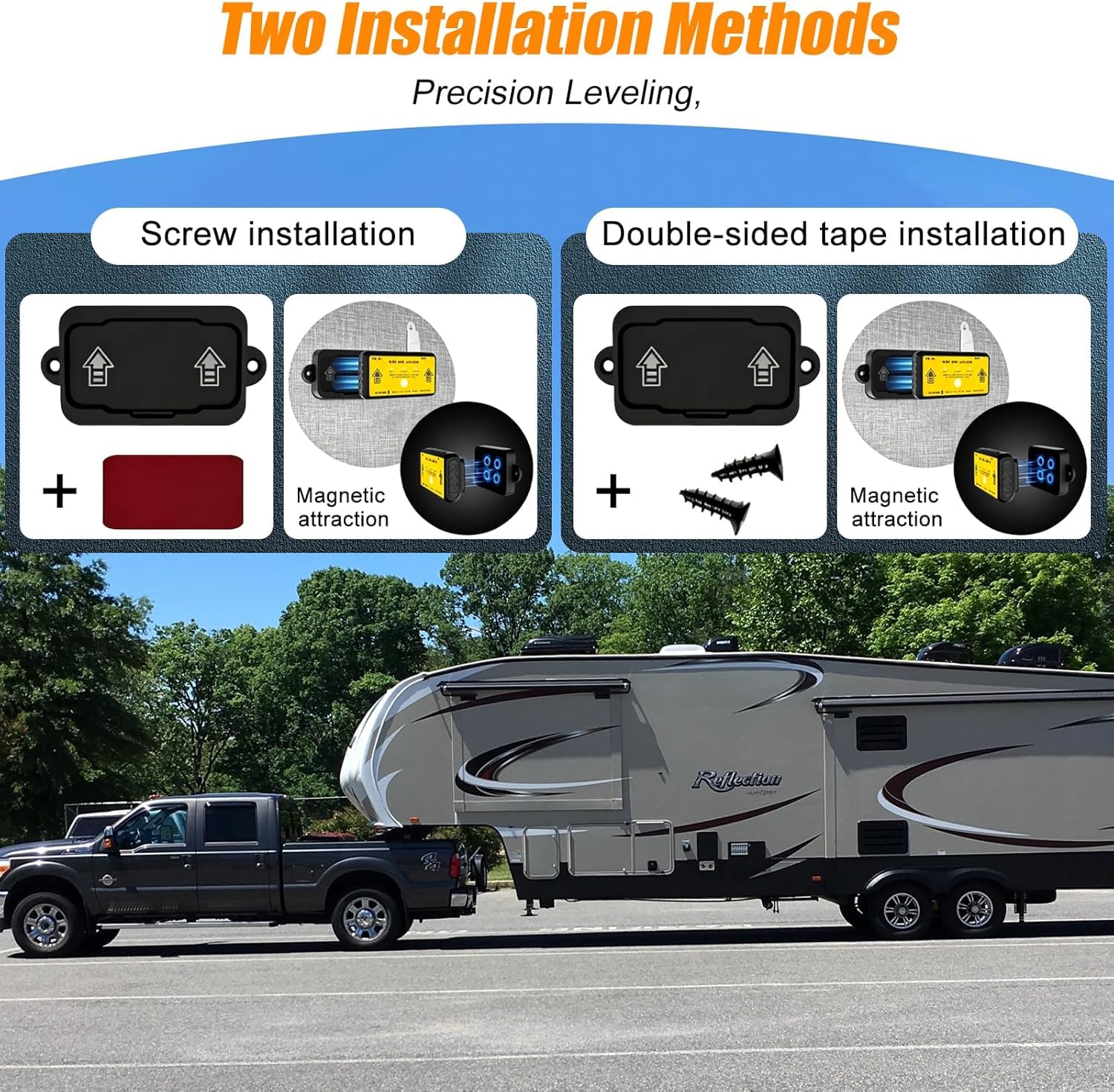 Livella Digitale Bluetooth per Camper e Roulotte, Indicatore di Livello Automatico Wireless con App Smartphone, Accessori Campeggio