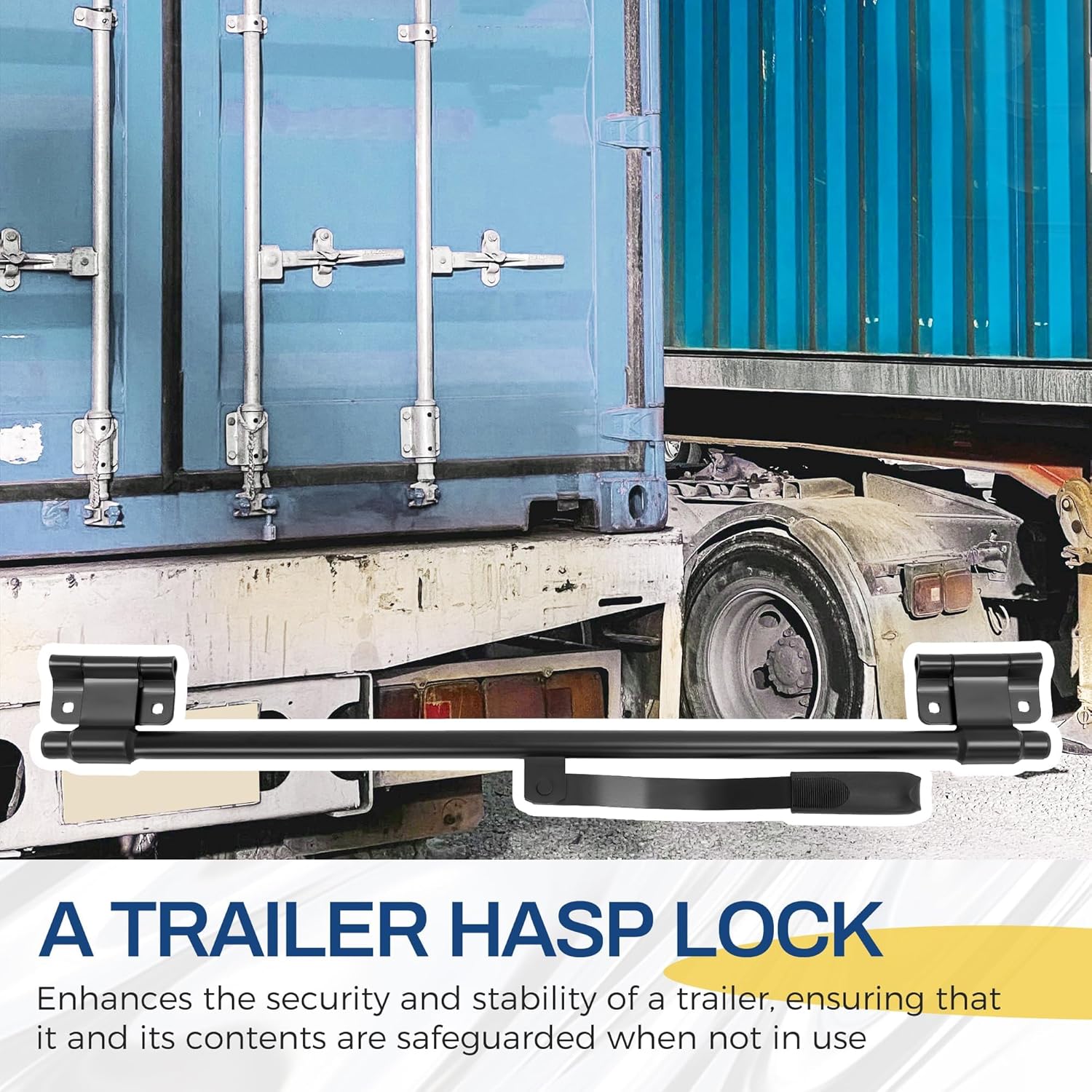 KUAFU 36" Trailer Cam Bar Compatible with Cargo Trailer Swing, Folding Ramp, RV Hauler Fold Down, Cargo Trailer Door Lock Trailer Door Hinged Latch Cam Bar Steel Black