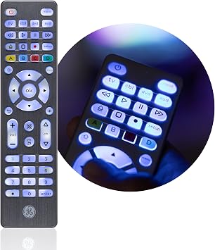 GE Backlit Buttons Universal Remote Control, Samsung TV Remote Control