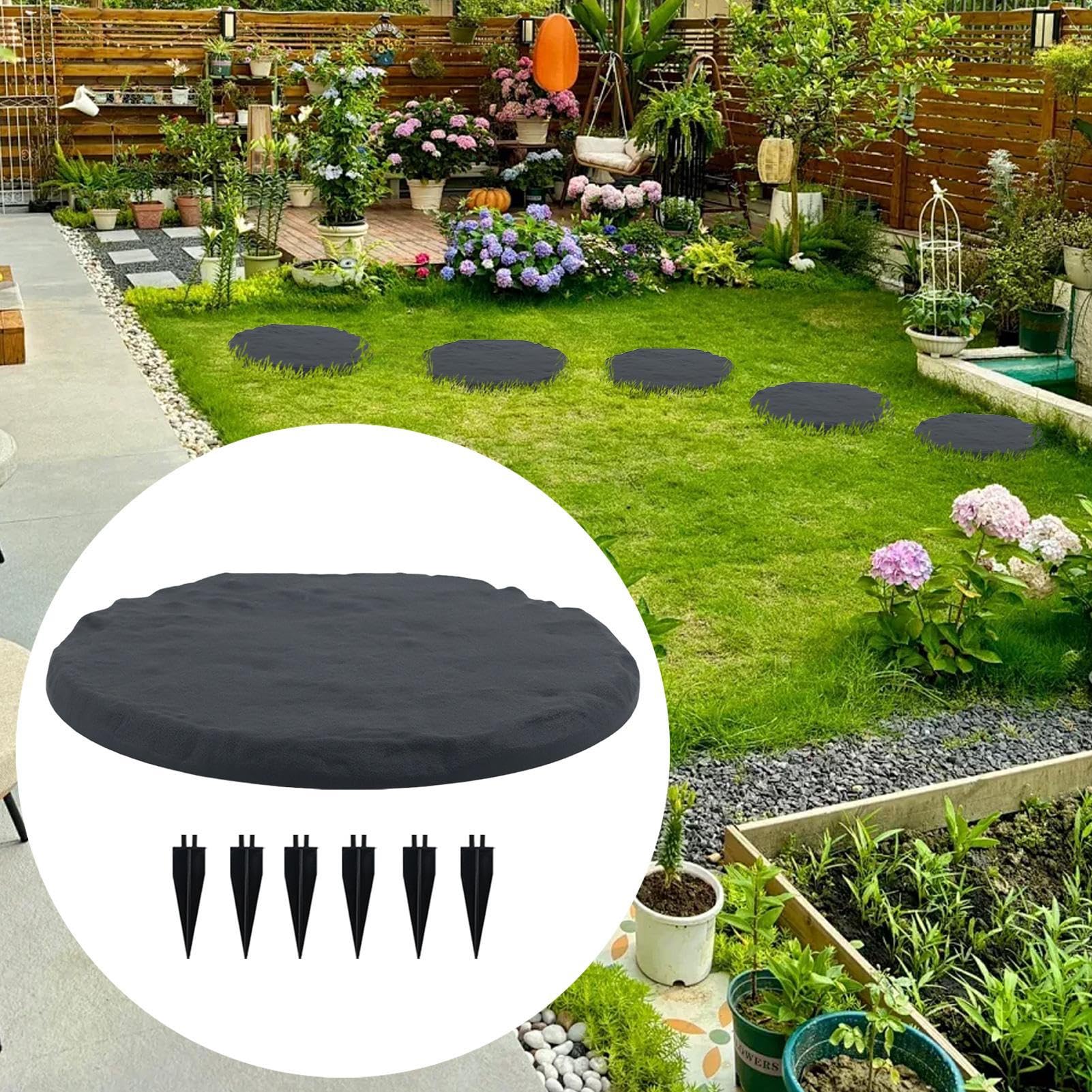 Genérico Piedras De Pasos Exterior | Adoquines Senderos Jardín,Losas Pavimento con Estacas para Áreas Juego Piscina Patio Trasero Senda Jardín Decoración