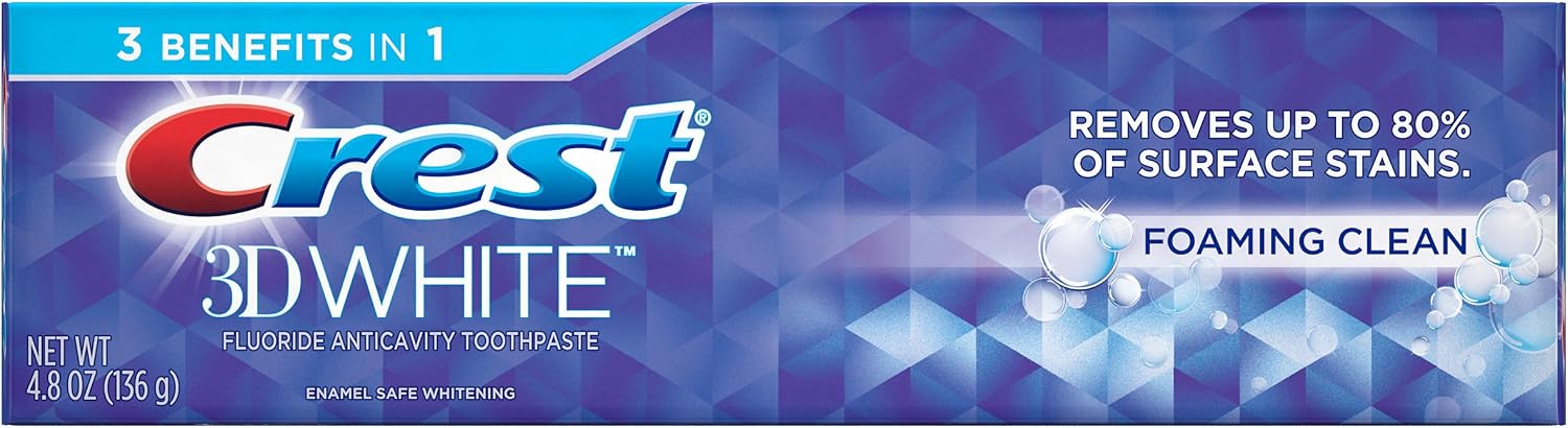 Crest 3D White Foaming Clean Whitening Toothpaste