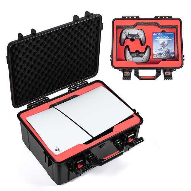 Hard Shell Travel Case for 2023 New PS5 Slim Shock-Absorbing Protection Waterproof Carrying Case for PlayStation 5 Console