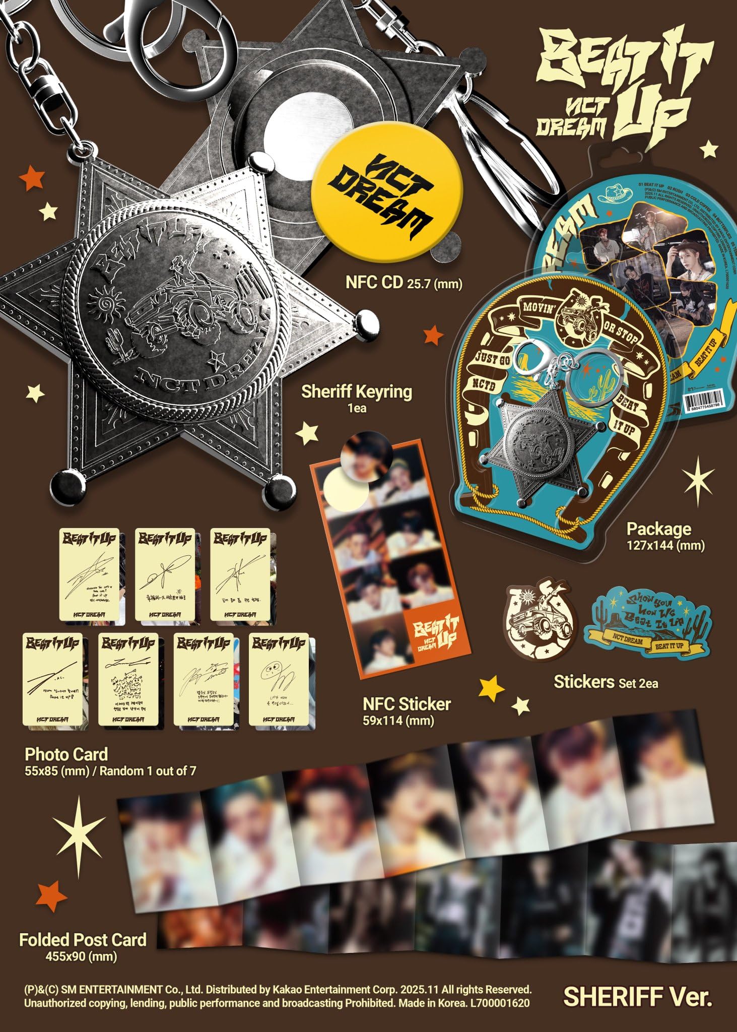 NCT DREAM Beat It Up [1 Beat It Up + 1 Sheriff + 7 Digipack All 9 Ver Set] 6º mini álbum