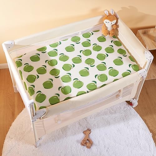 Miniatura 29 de TILLYOU Paquete de 2 sábanas bajeras para cuna, sábana bajera de microfibra de punto jersey suave para bebé, sábana portátil de mini paquete y Gris