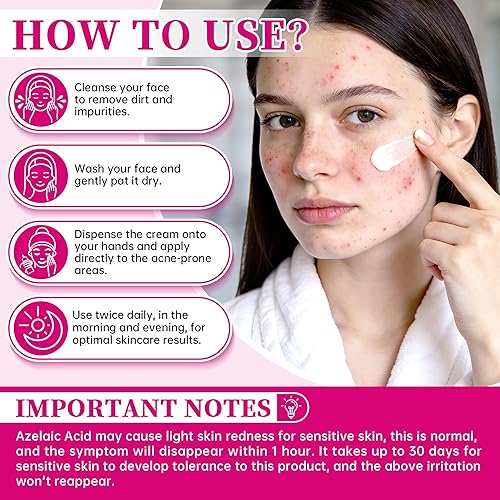 Miniatura 7 de Crema para el acné con ácido azelaico al 14% con niacinamida y centella, suero facial de ácido azelaico tono de piel suave y uniforme, reduce la