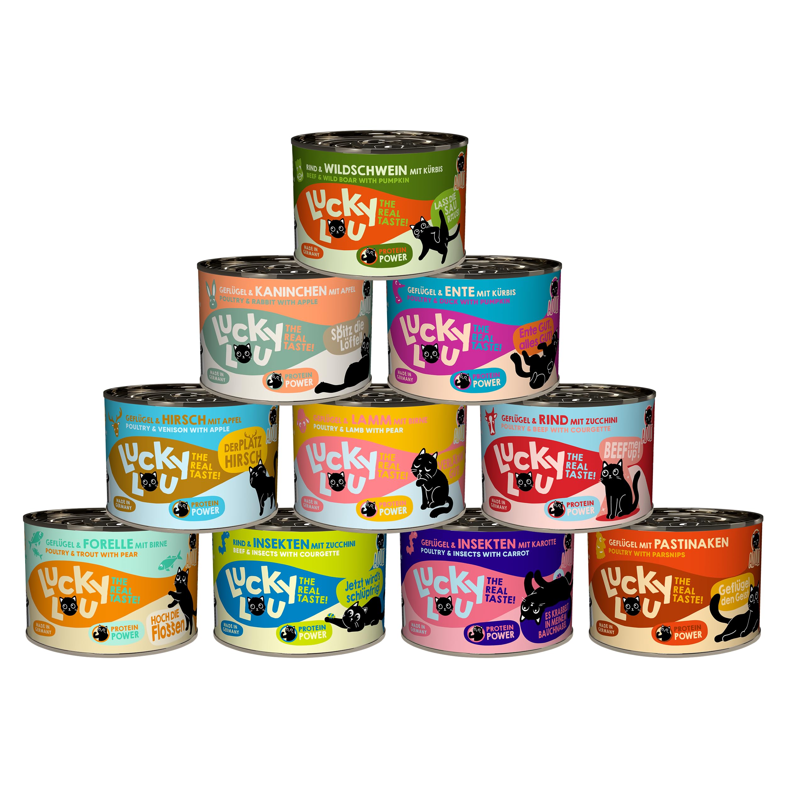 Lucky Lou Lifestage Mix-Paket 30 x 200g - hochwertiges Katzenfutter nass mit viel Protein - Nassfutter getreidefrei & ohne Zucker für Katzen