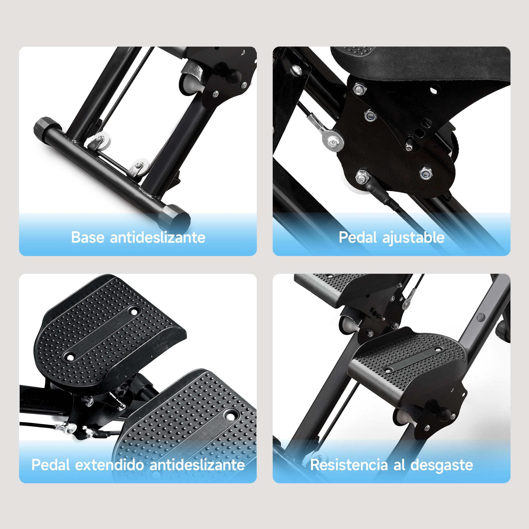 Escalador de Fitness Plegable, Capacidad 150 kg, Stepper Vertical Plegable para Gimnasio con Pantalla LCD con Manillar y Pedales Antideslizantes, Escalador de Fitness para Entrenamiento en Casa