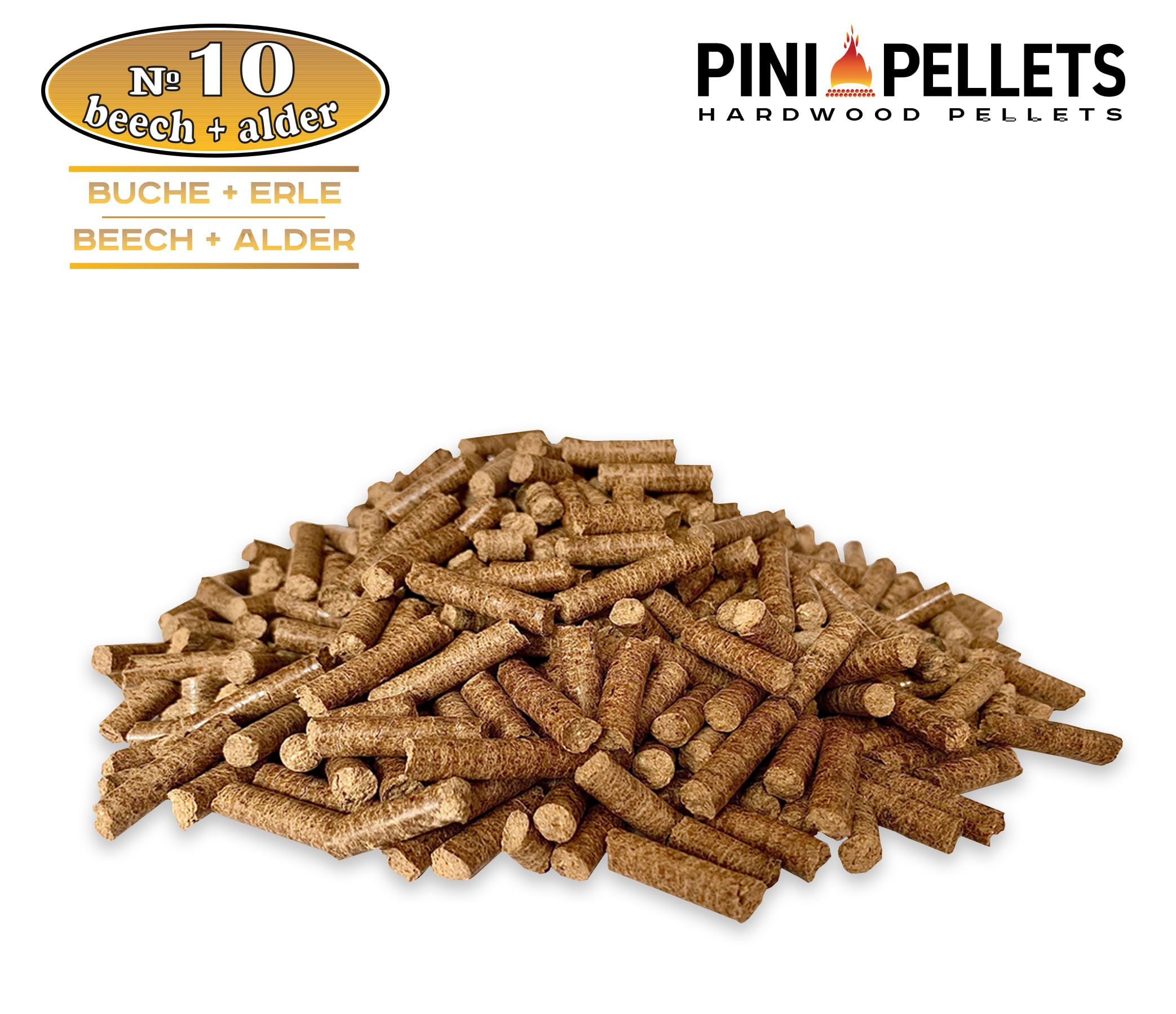 PINI Pellets BBQ N°10 Hêtre & Aulne 10 kg – Pellets de Bois Dur pour Barbecue Grillades Fumage à Chaud et à Froid Fumoir