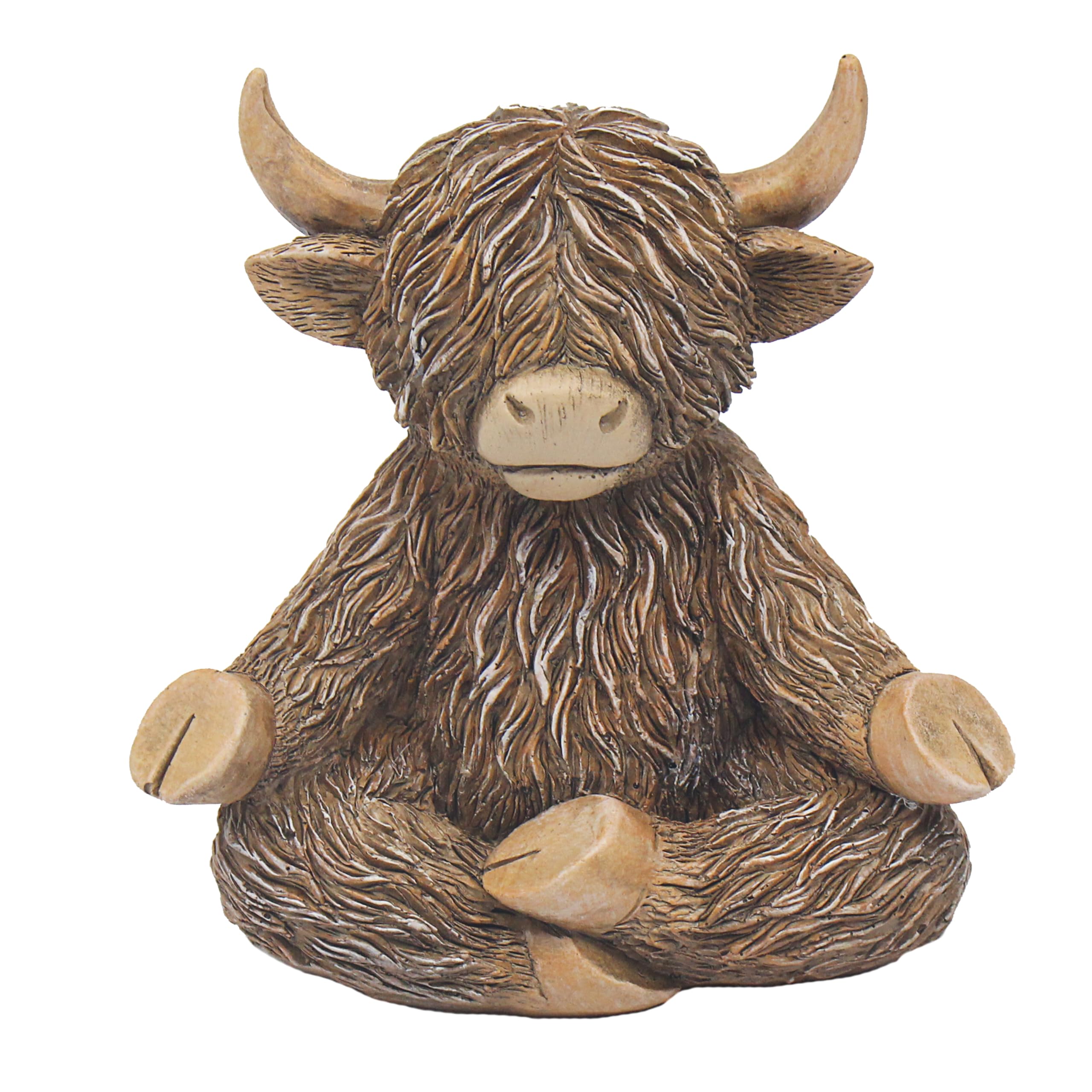 Lesser & Pavey Happy Highland Cow Yoga Moo Home Decor Figurines & Ornaments For Home & Office | Decorative Home Accessories Statues For Indoor & Outdoor | Lovely Gifts for Women & Men