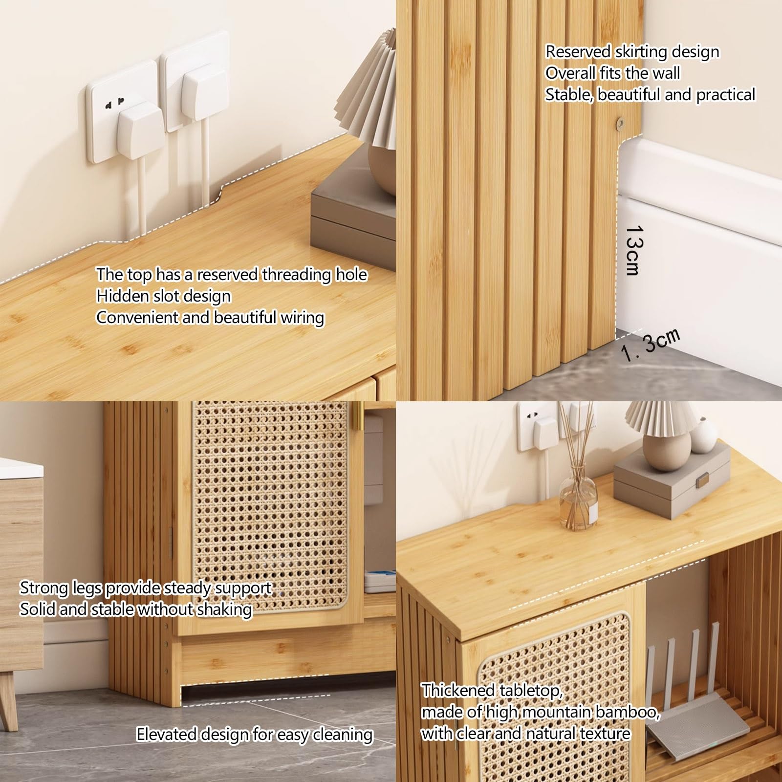 Étagère de routeur avec Porte d'armoire, Rangement de routeur WiFi en Bois, pour la Maison, la Chambre à Coucher, Le Salon, Peut être utilisée pour Couvrir Les boîtiers électriques