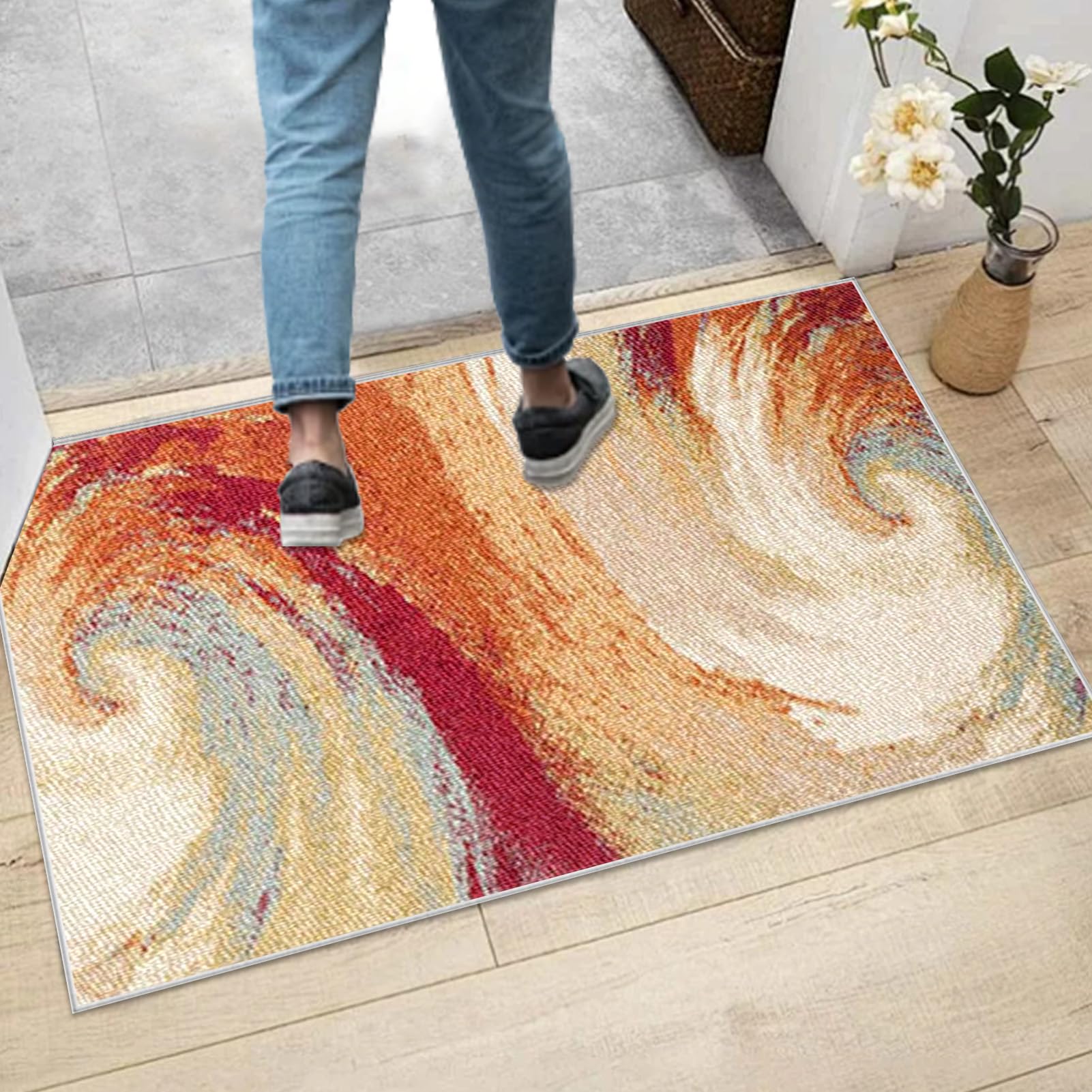 Zmywalne dywany do przedpokoju długi 70 x 180 cm dywanik kuchenny antypoślizgowy dywanik kuchenny dywanik do wejścia do wewnątrz wąskie dywaniki z krótkim włosiem do przedpokoju salonu