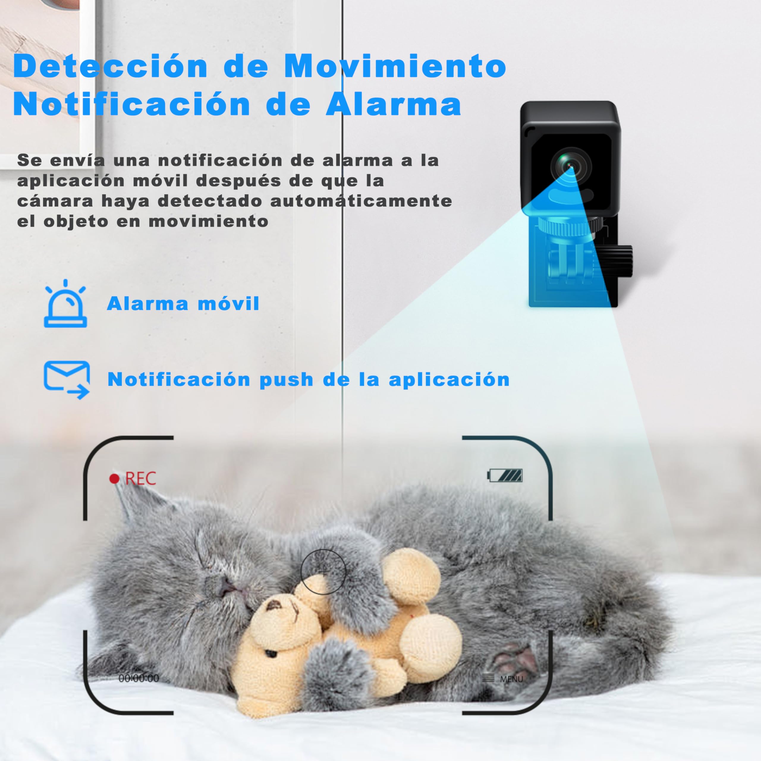 Mini Camara Espia HD 1080P WiFi Oculta Cámara Espía con Visión Nocturna y Detección De Movimiento, Mini Cámaras De Vigilancia inalambricas Larga Duracion, Camara Vigilancia Wifi para Interior Negro
