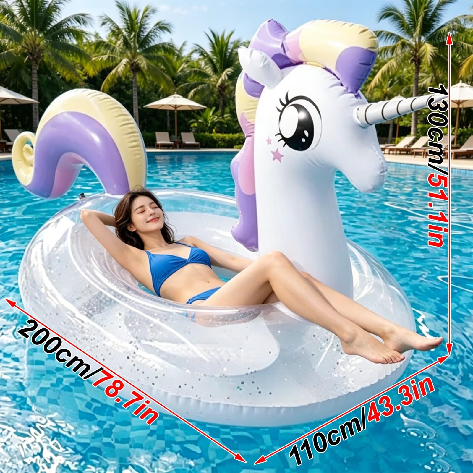 Bouee Piscine Adulte, Chaise Gonflable Piscine | Avec Poignée, Design Élégant, Matériau Épais, Idéales pour les Vacances