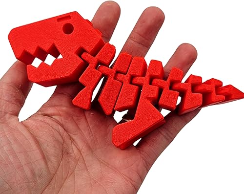 Miniatura 4 de Flexi Rexi Fidget Toys para adultos y niños, alivio del estrés, autismo, TDAH - Dinosaurio flexible (rojo)