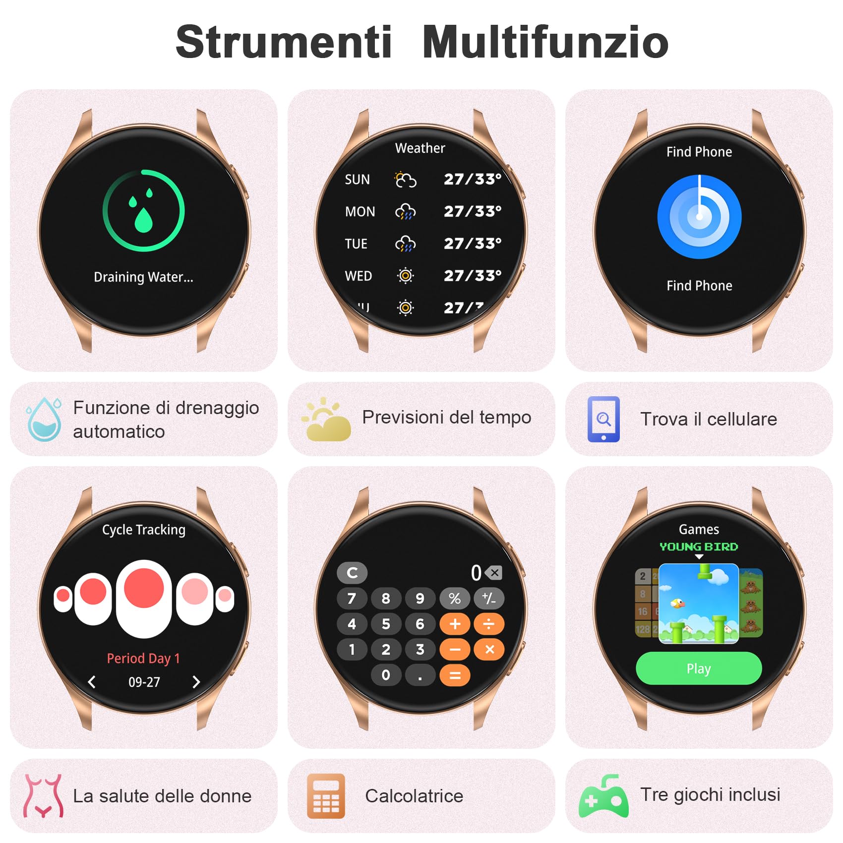 Orologio smartwatch Uomo Donna (Rispondere/Fare Chiamate) ，1.43” Schermo HD AMOLED, 24H Sonno Cardiofrequenzimetro, IP68 Impermeabilecon 130+ Modalità Sportive smart watch per Android IOS