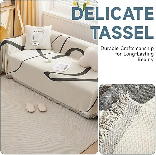 Miniatura 5 de VClife - Funda para sofá de 2 plazas o en forma de L, antideslizante, lavable, apta para perros, suave, protectora, que no se frisa, negro, 71 x 118