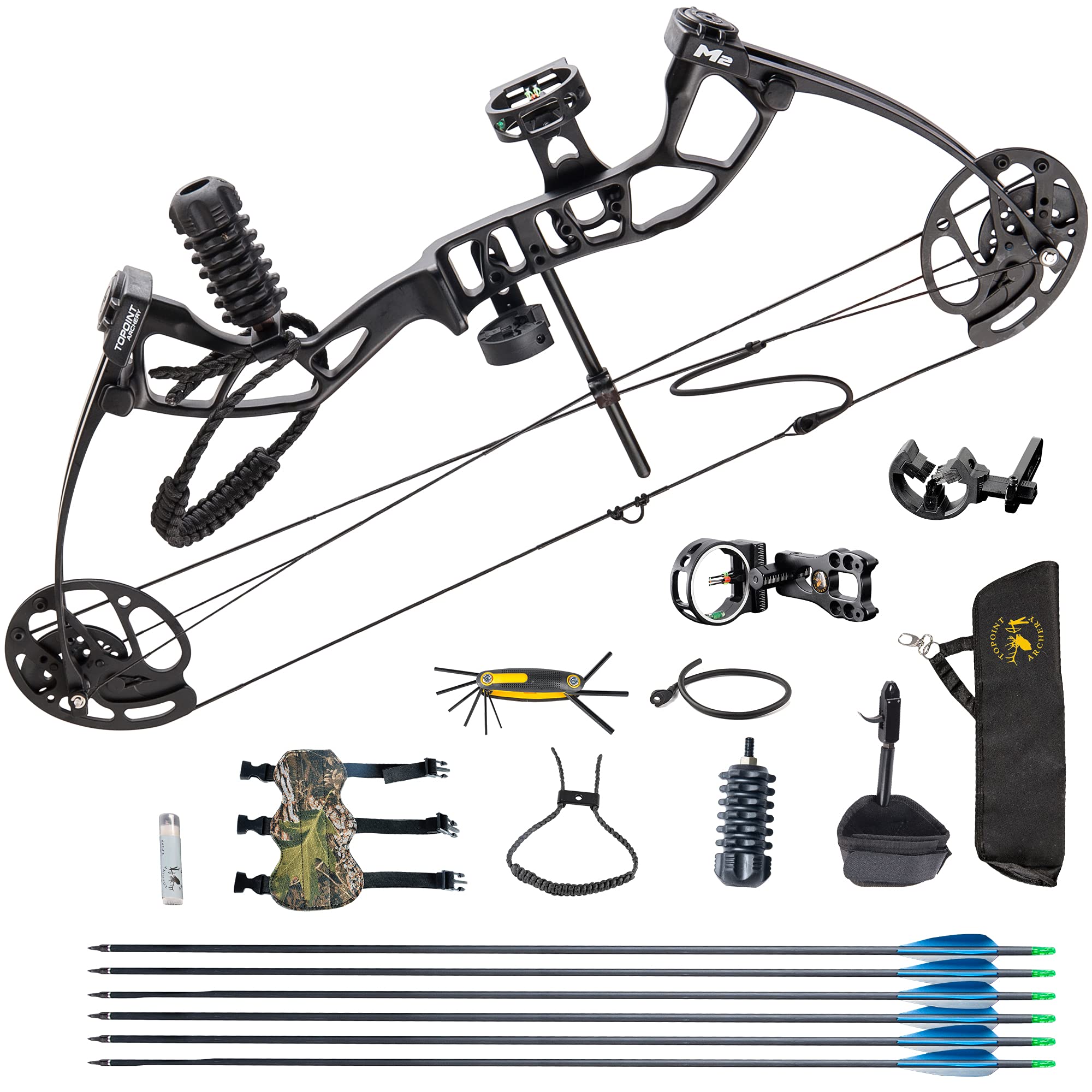 Compound Bow Archery for Youth and Beginners 10-40lbs Adjustable Draw Weight,17"-27" Draw Length,USA Gordon Limbs,Right Handed