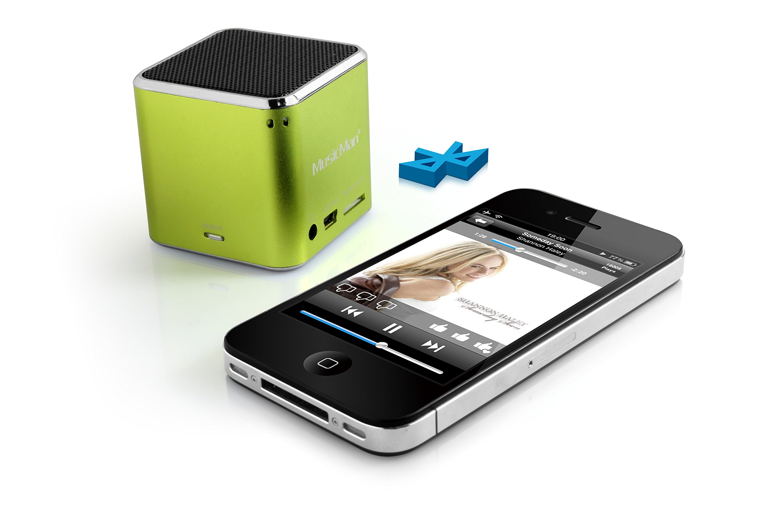 MusicMan Portable Mini Bluetooth Speaker Audio MicroSD Card Stand Compact Mobile Speaker for Smartphones Tablets Laptops BT-X2 (Green)