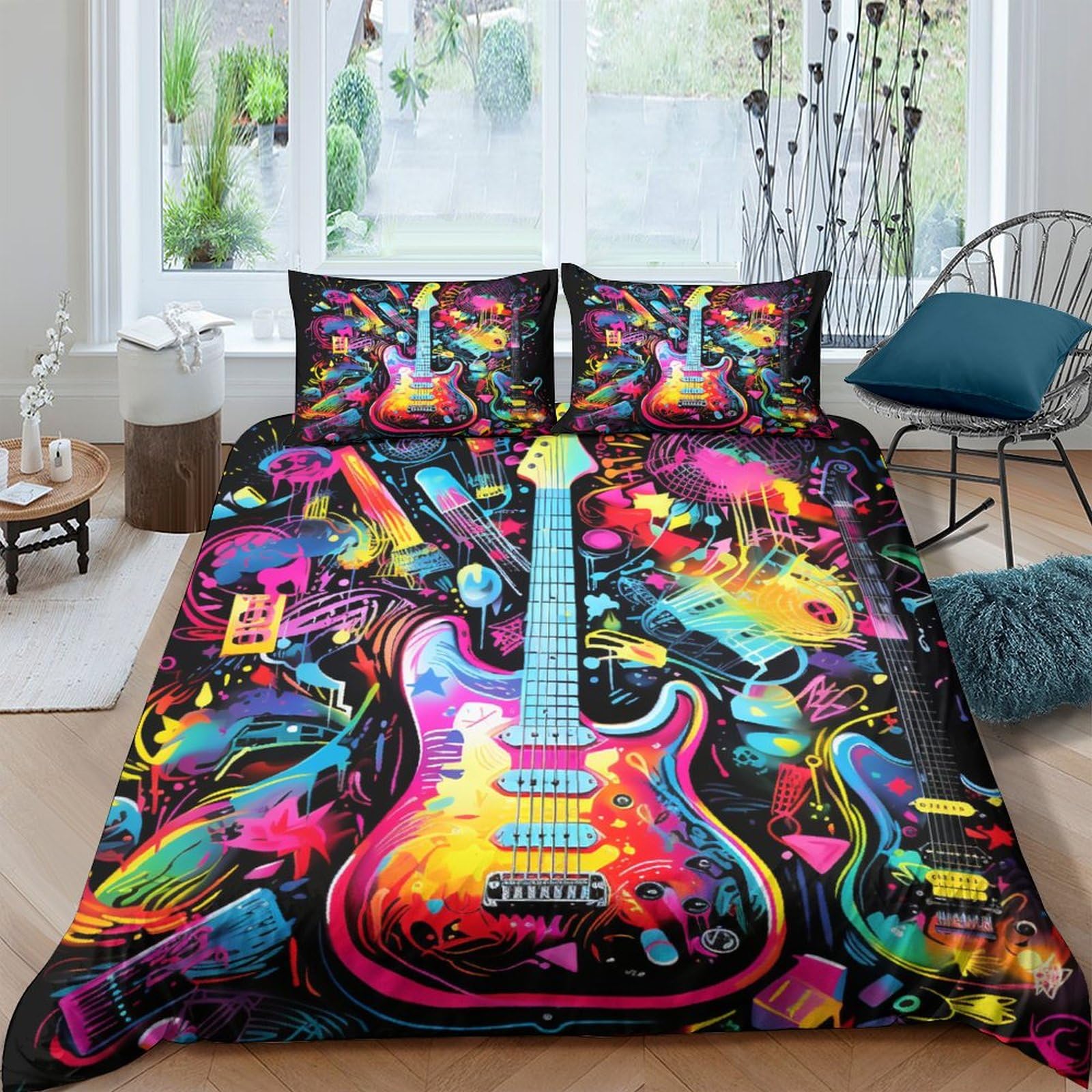 Housse de couette respirante guitare avec fermeture éclair 220x240
