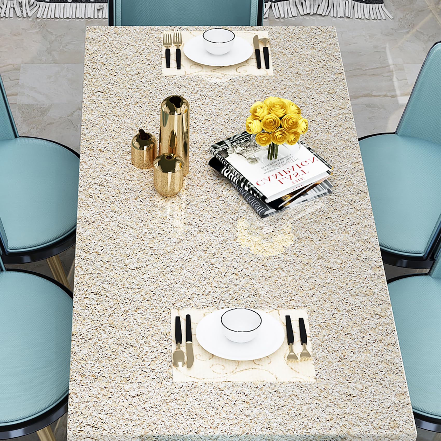 Livelynine 61 X 500 cm Granito Marrone, Carta Adesiva Impermeabile per Piano di Lavoro, Rivestimento per Piano da Cucina, Carta da Parati per Cucina, Autoadesivo, Ideale per Affittuari, Rivestimento
