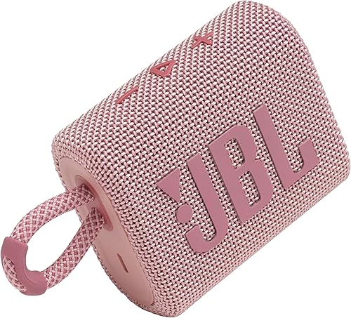 JBL Go 3 Altavoz portátil con Bluetooth, con batería incorporada, impermeable y a prueba de polvo, de color rosa